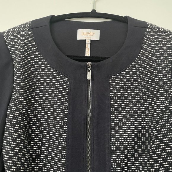 Laundry by Shelli Segal navy white suit jacket size 8 - Picture 2 of 5